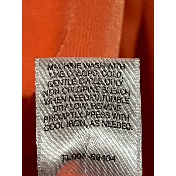 Pendleton Blouse Women's Size 14 Orange Swifty Button Front Long Sleeve - Picture 6 of 6